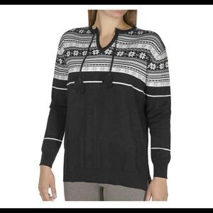 Hot Chillys Nordic Style Sweater, Black/White and Grey